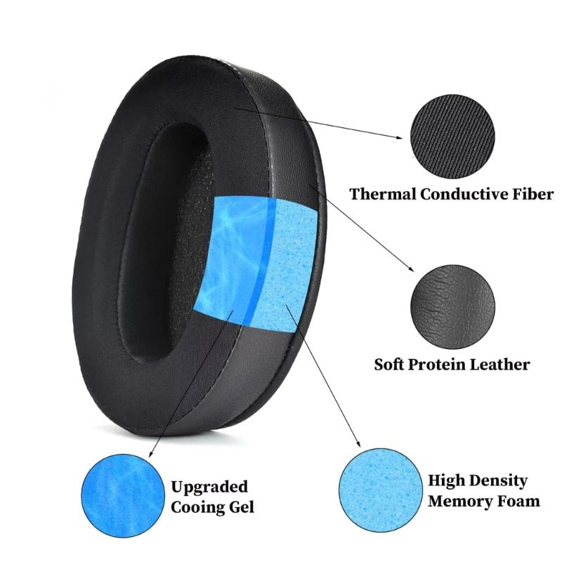 Cooling Gel Replacement Earpads For WH-XB910 XB910N Headphones Soft Breathable Noise Isolation Cushion Pad