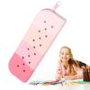 Soft Pencil Pouch Holes Makeup Organizer Colorful Cute Pen Holder Cosmetic