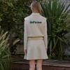 Goxo Metal Heart Flare Skirt Cream