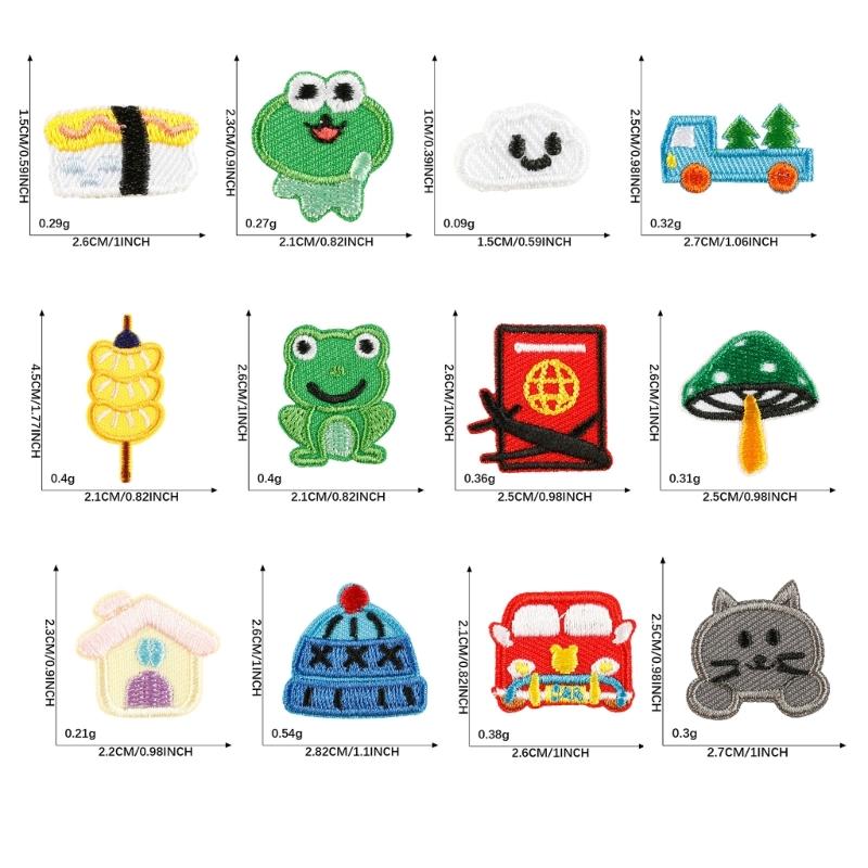 23 Pcs Frogs Embroidered Patches House Sew on Patches Tanghulu Iron on Patches Clothing Patches Mushroom Sewing Patches