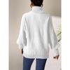 Women's Autumn and Winter Pure Color Simple Love Painted Turtleneck Sweater