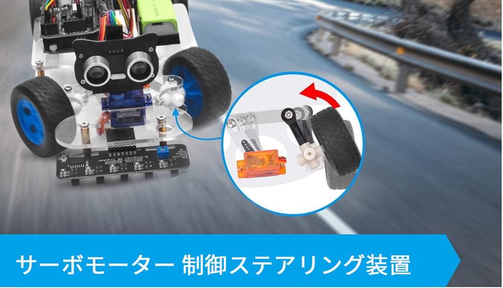 OSOYOO Arduino UNO Robot Car Smart Car Kit with Servo Steering Rack, DIY Kit, Bluetooth, Wi-Fi, IOT, Autodrive, C++, and Computer Programming