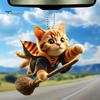 Acrylic 2D Cat Car Hanging Decoration Home Office Backpack Auto Rearview Mirror Cartoon Kitten Animal Hanging Ornament Pendant