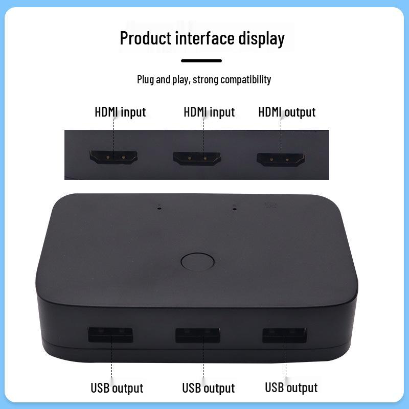 4K HDMI KVM-переключатель для USB-мыши, клавиатуры и монитора