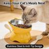 Elevated Cat Food Bowl - Stainless Steel Anti Tip Feeder