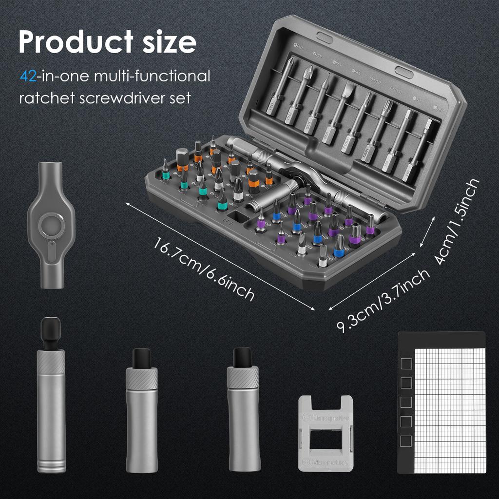 Набор магнитных отверток 42 в 1 DIY Набор отверток с трещоткой Набор насадок с отсоединяемой рукояткой Экономия времени для мебели