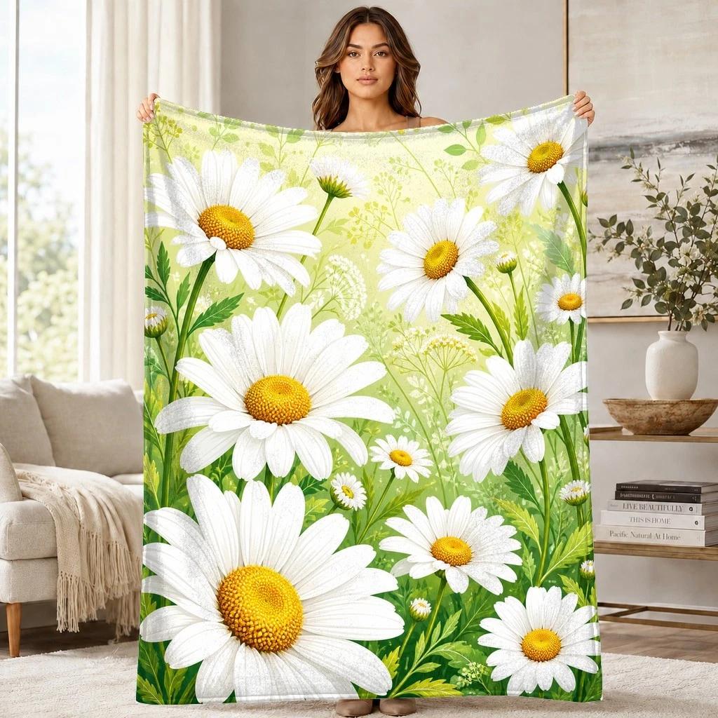 Daisy Meadow 2 Coral Fleece Blanket