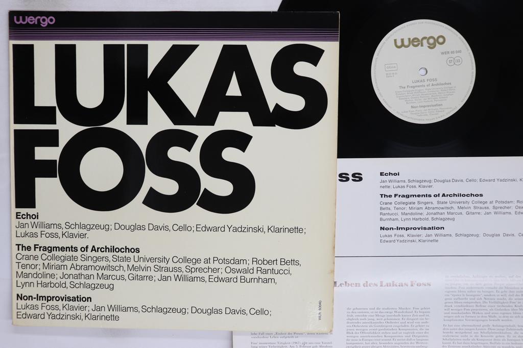 Виниловая пластинка LUKAS FOSS Echoi The Fragments Of Archilocho WER60040 WERGO 1968 Германия Классическая Б/у