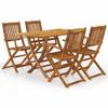 Foldable Acacia Garden Set - VIDAXL - Brown - 4 People - Solid Wood