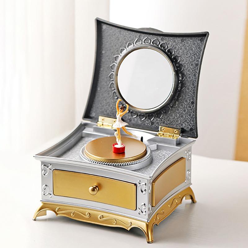 Классическая вращающаяся танцовщица балерина пианино музыкальная шкатулка органайзер для ювелирных изделий балерина заводная музыкальная шкатулка органайзер для хранения с зеркалом