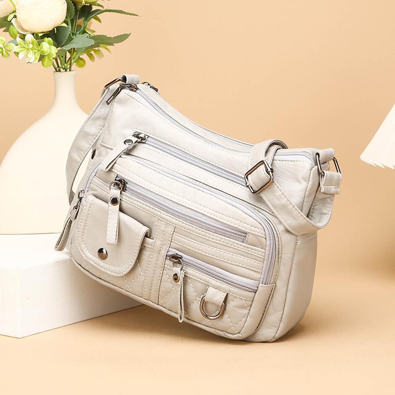 Женская многокарманная стеганая многослойная сумка через плечо AVE