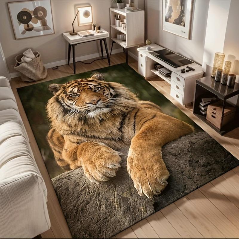 Ковер с 3D-рисунком тигра, мягкий коврик для пола в гостиную, спальню, под журнальный столик и диван, декоративный ковер