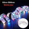 2023 New Year Xmas Christmas Decor Ribbon Lights Double Layer Copper Wire Ribbon Strings Lights For Weddings Christmas Tree Decorations