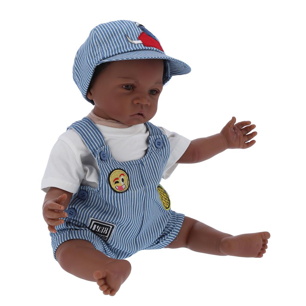 60cm Black Skin Infant Doll Toy Cute Lifelike Reborn Baby Boy Doll Children Gift