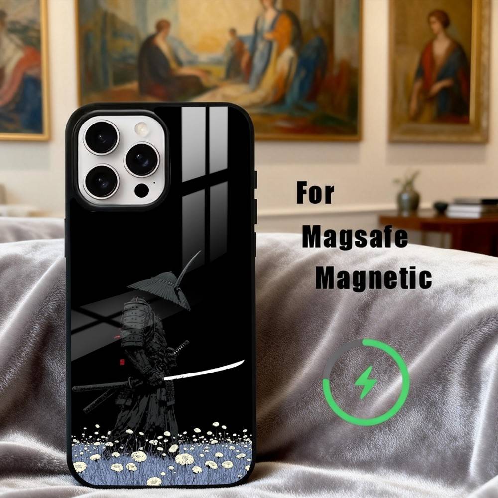 J-Japanese B-Bushido S-Samurai Phone Case For iPhone17,16,15,14,13,12,11 Plus,Pro Max Magnetic For Magsafe Wireless Charging