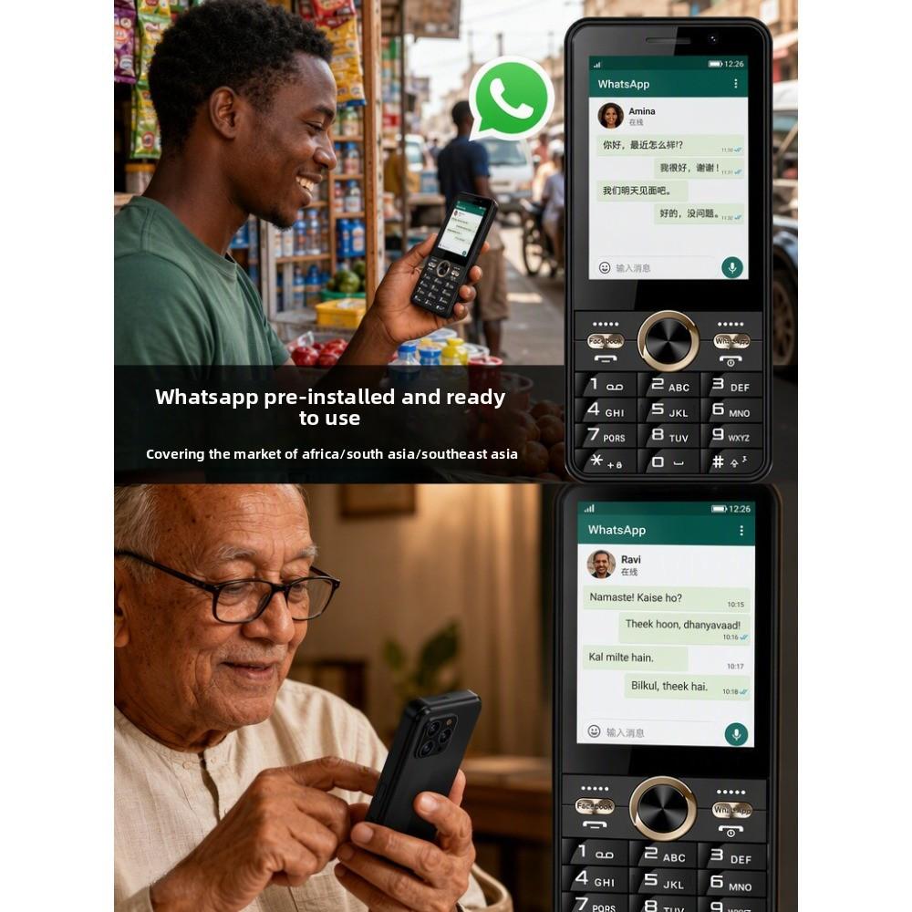 3,5-дюймовый кнопочный 4G-смартфон, видеочат, GPS, предустановленный WhatsApp, телефон на Android