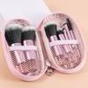 10Pcs Makeup Brush Set Zipper Pack Makeup Brush Short Handle Mini Eyeshadow Blush Halo Set Brush Beauty Worker