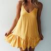 Summer Dress Good-looking Ruffle Loose Fabulous V Neck for Daily Wear