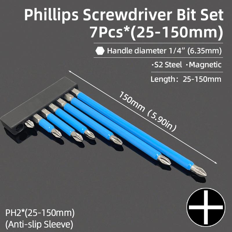 Нескользящие отвертки с крестовой головкой, крестообразная дрель, магнитная отвертка 1/4 дюйма, ручные инструменты PH1/PH2/PH3/PZ1/PZ2/PZ3
