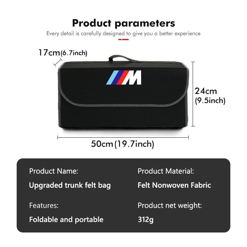 JYPK6 Car Trunk Storage Box Portable Travel Organizer Folding Bag For BMW M Performance Alpina M3 M5 M6 X1 X3 X4 X5 G20