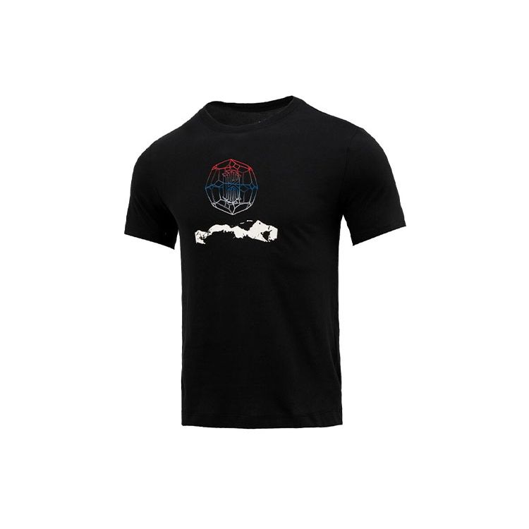 Nike SS22 Спортивная футболка с круглым вырезом с логотипом, мужские топы, черные DM2463-010