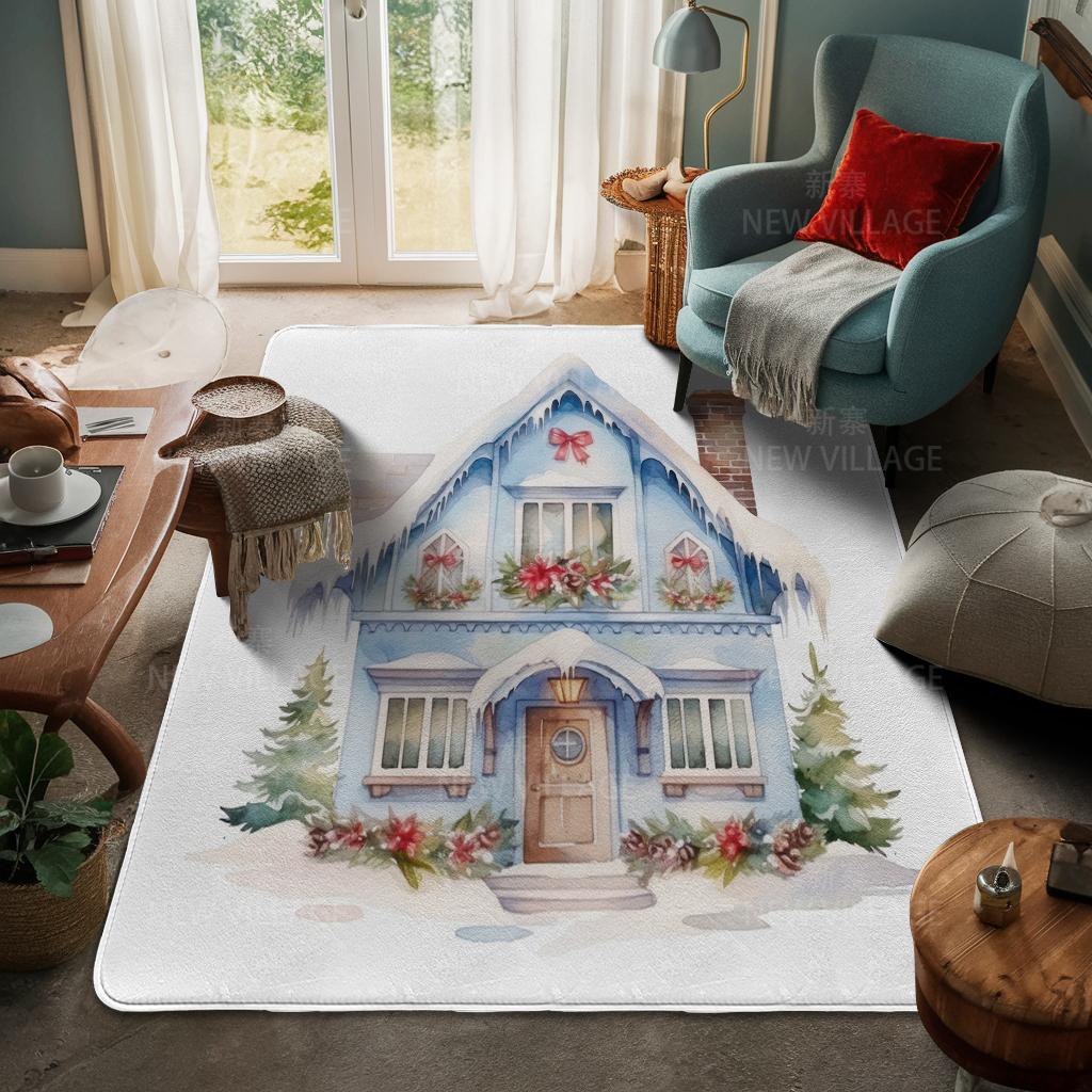 Ковер у входа в дом Домашний коврик у двери Гостиная Ванная Комната Ноги ванная комната Нескользящие коврики с водопоглощением для ванной Счастливого Рождества зима