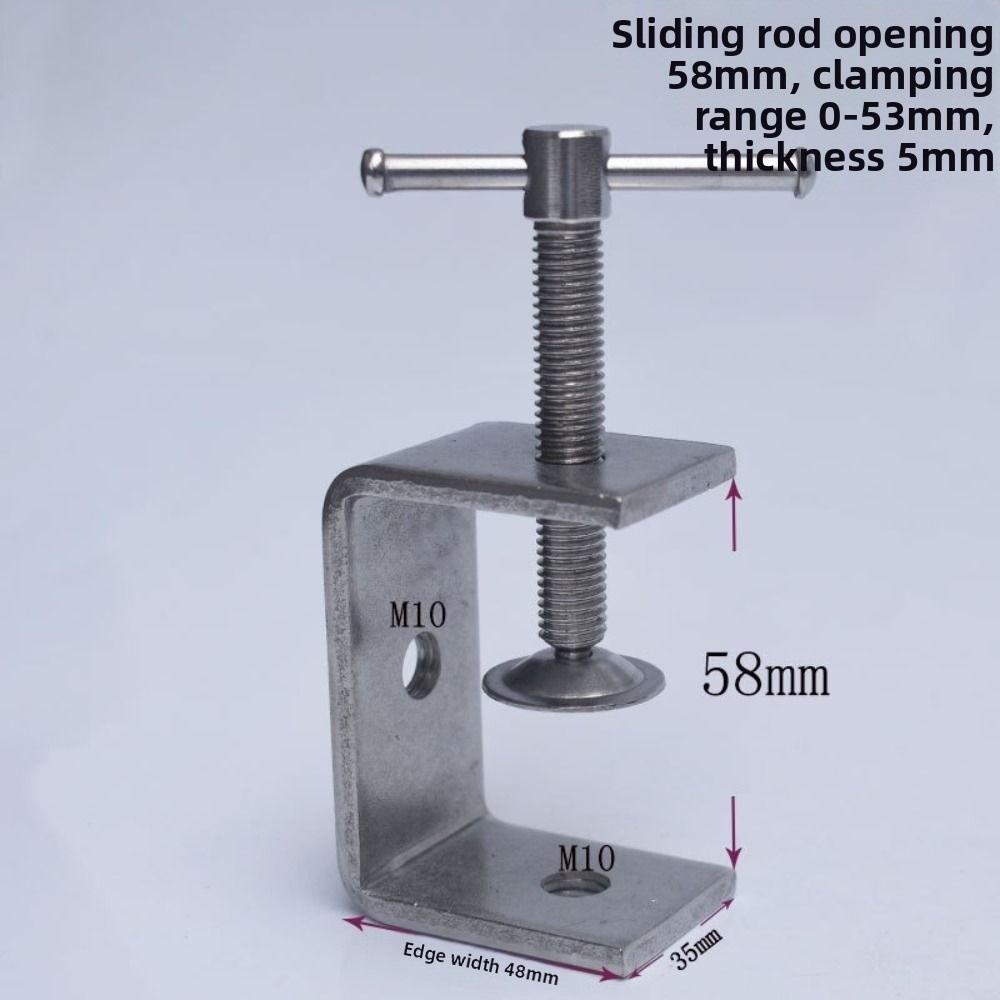 Sliding RodType Square Clamp 304 Stainless Steel Fixed Holder Clip C-clamp Hardware Fasteners