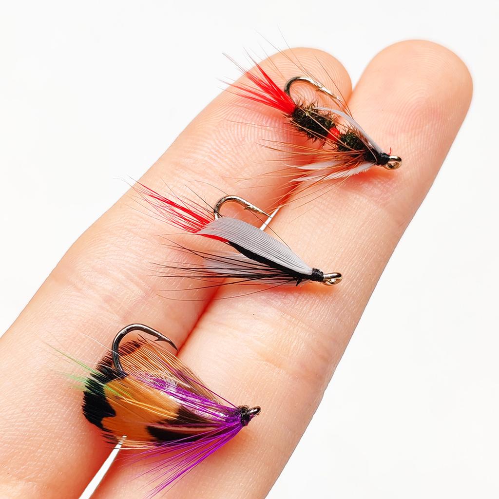 9Pcs-3 Boxs Bundle Fly Fishing Flies 3 different styles Wet Flies Bait for Flishing Trout/carp Artificial Lure Accessories (with Flies Box)