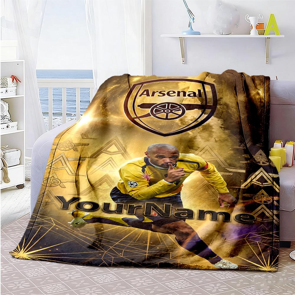 Arsenal Customize Text Blanket Cozy Personalized Blanket Durable Comfort Versatile for Office Home Decor Nap Bed for All Occasions