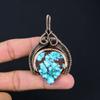 Turquoise Gemstone Handmade Pure Copper Wire Wrap Jewelry Pendant For Memorial Day
