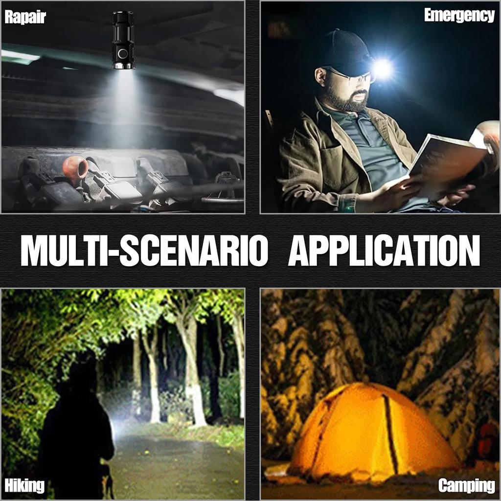 High Lumens 4/6/8*P35 LED Flashlight USB Rechargeable Flashlights Tactical Emergency Light Mini Torch with Tail Magnet