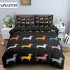 Dachshund Dog Bedding Set, Cute Colorful Puppy Duvet Cover, Cartoon Polyester Quilt Cover, Pet Dog Home Textiles King Queen