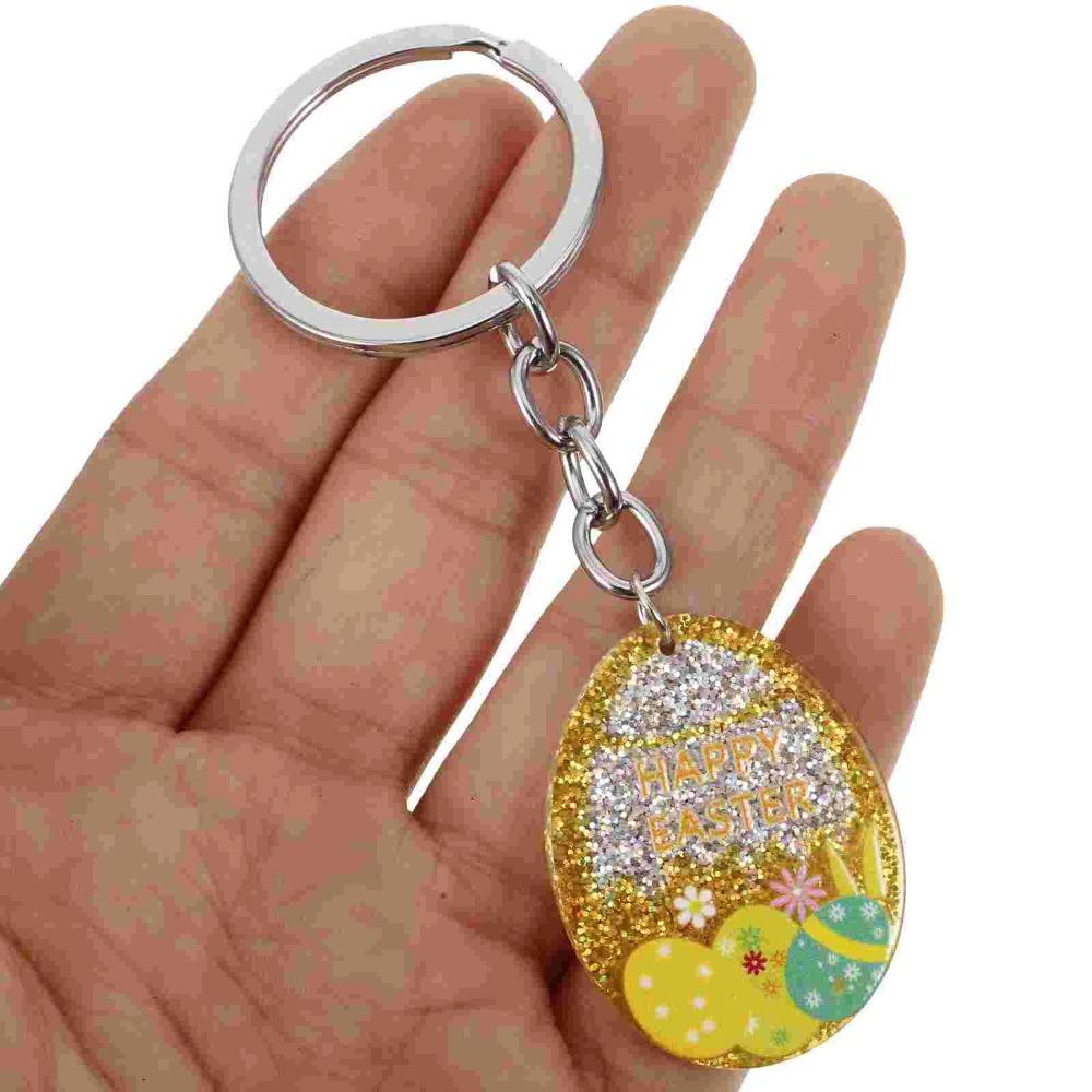 Rabbit Egg Easter Keyring Colorful Eggs Easter Bunny Keyring Easter Egg Keychain Party Favors