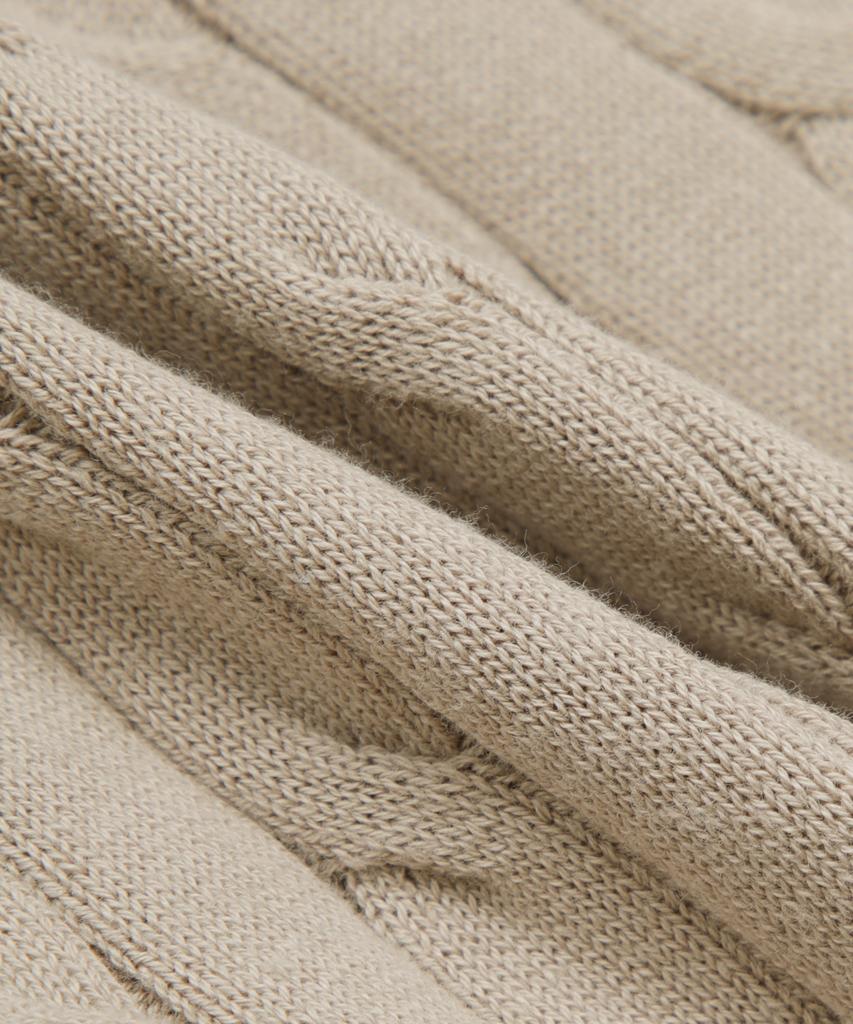 BROOKS BROTHERS Cotton Cable Polo Short Sleeve Sweater (Beige) (Bbwtmog204)