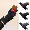 Теплые Тонкие Флисовые Перчатки Пятипалые Велосипедные Перчатки Элегантные Варежки с Полным Пальцем Осень