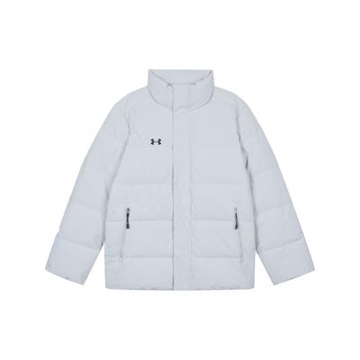 Under Armour Сплошной цвет, повседневный пуховик с воротником-стойкой и длинными рукавами, куртки унисекс, светло-серый 23600802-009