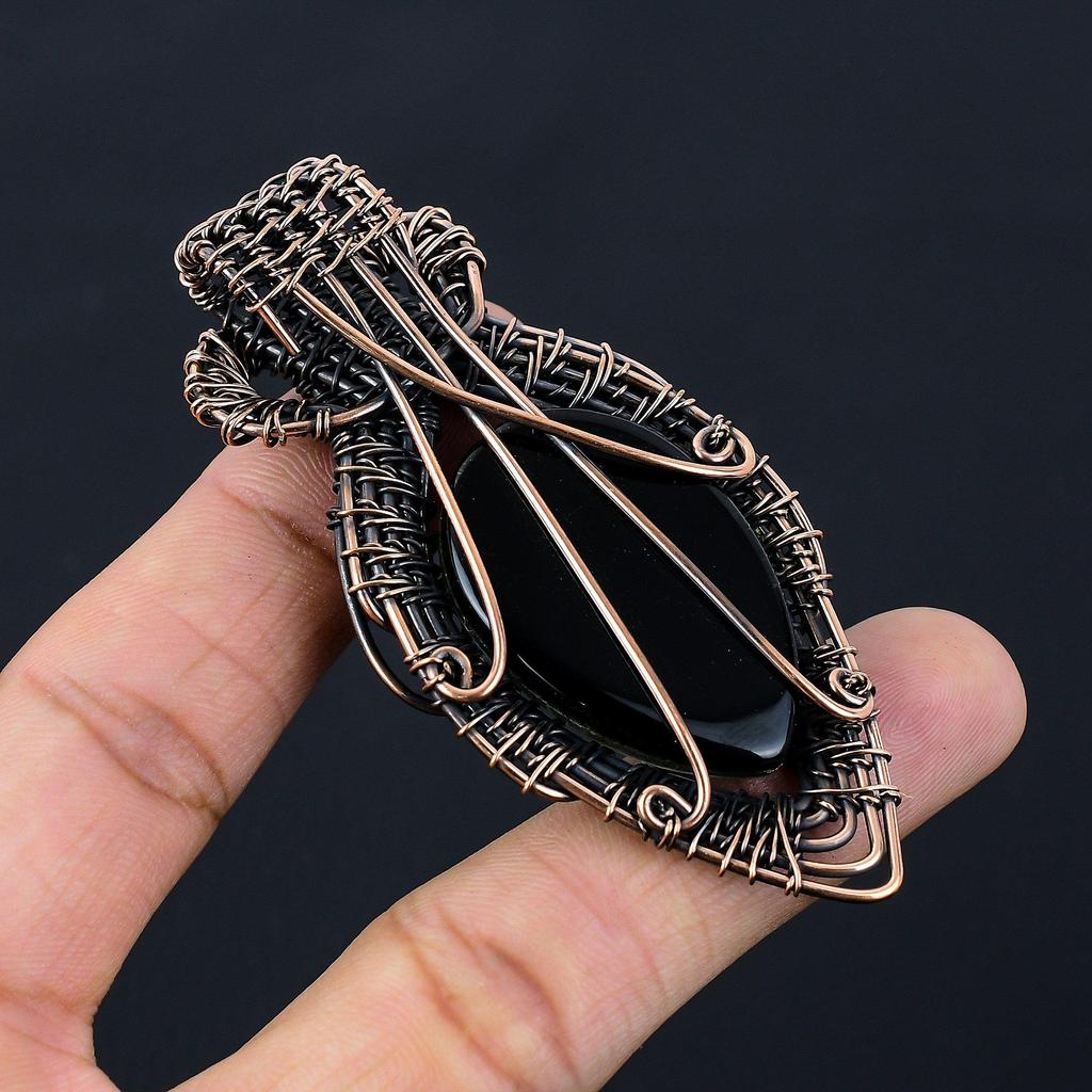 Австралийский тройной опал, драгоценный камень, чистая медная проволока, обернутая подвеской ручной работы, ювелирные изделия