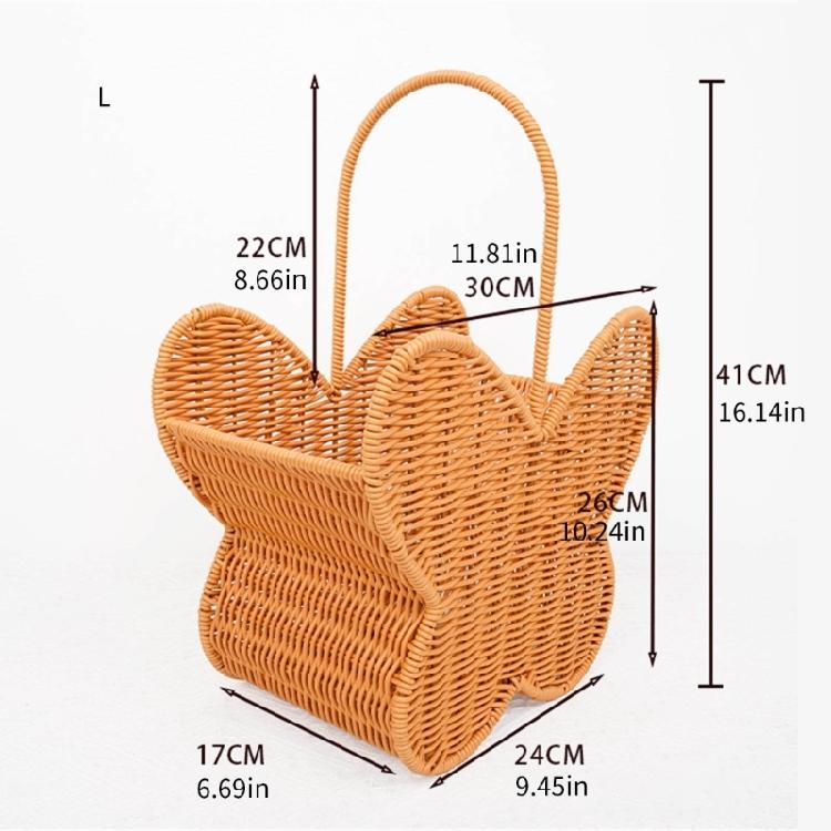 Decorative Butterfly Shaped Basket with Handle Plastic Construction Storage Container For Living Room Bedroom