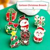Модная металлическая рождественская брошь мультфильм милый Санта-Клаус снеговик дерево лось эмалированный значок одежда аксессуары подарки