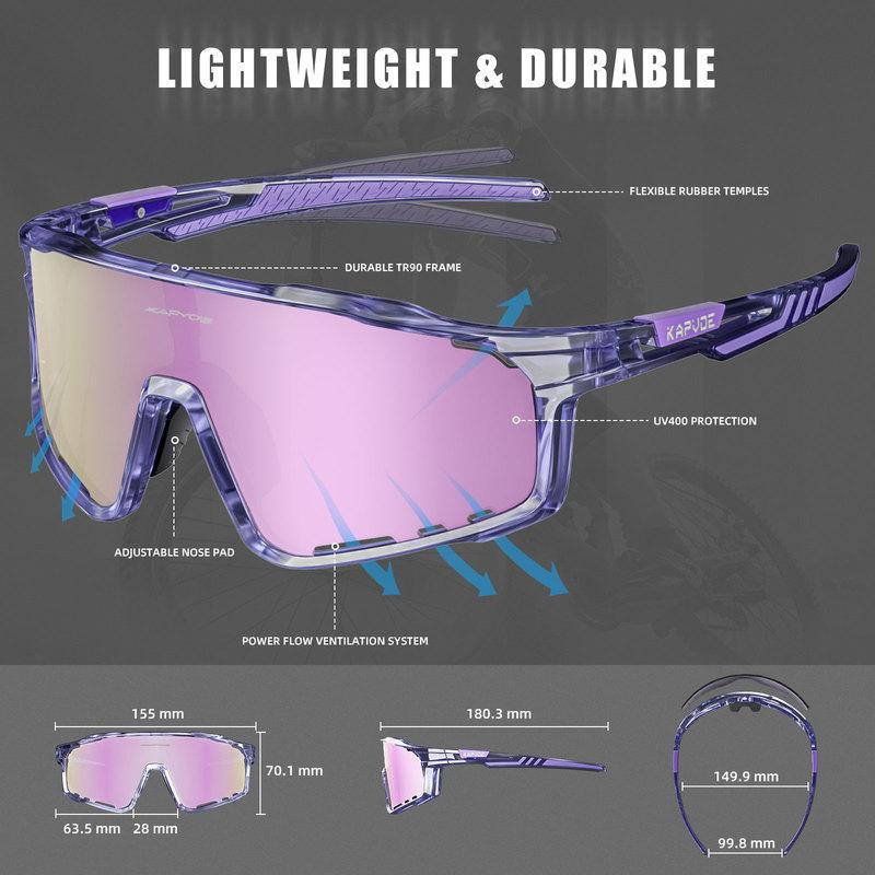 Kapvoe UV400 Cycling Sunglasses Men MTB Sport Glasses Outdoor Hiking Camping Goggles Women Road Bike Bicycle TR90 Frame 2023