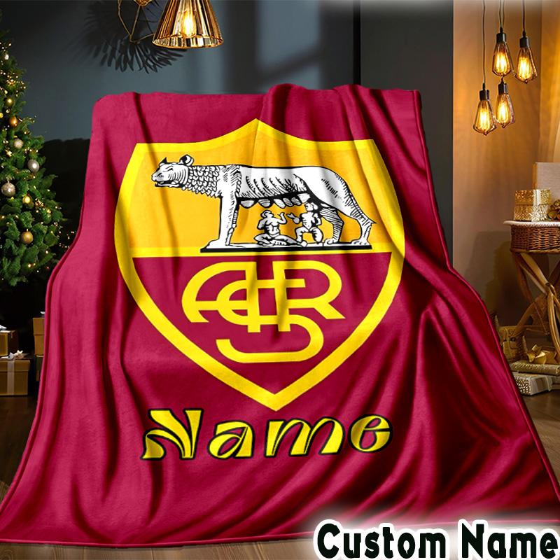 Custom Name Rome's Legendary Crest Throws Blanket Flannel Blankets for Couch Bed Gifts for Men Women Picnic blanket Christmas fan gifts