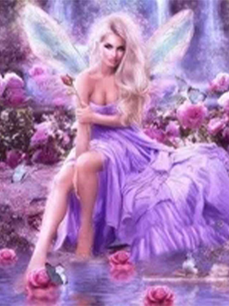 5D Diamond Art Elf Dust Moon Full Diamond DIY Diamond Painting Бабочка Девушка Мозаика Картина Кристалл Вышивка Персонаж Искусство