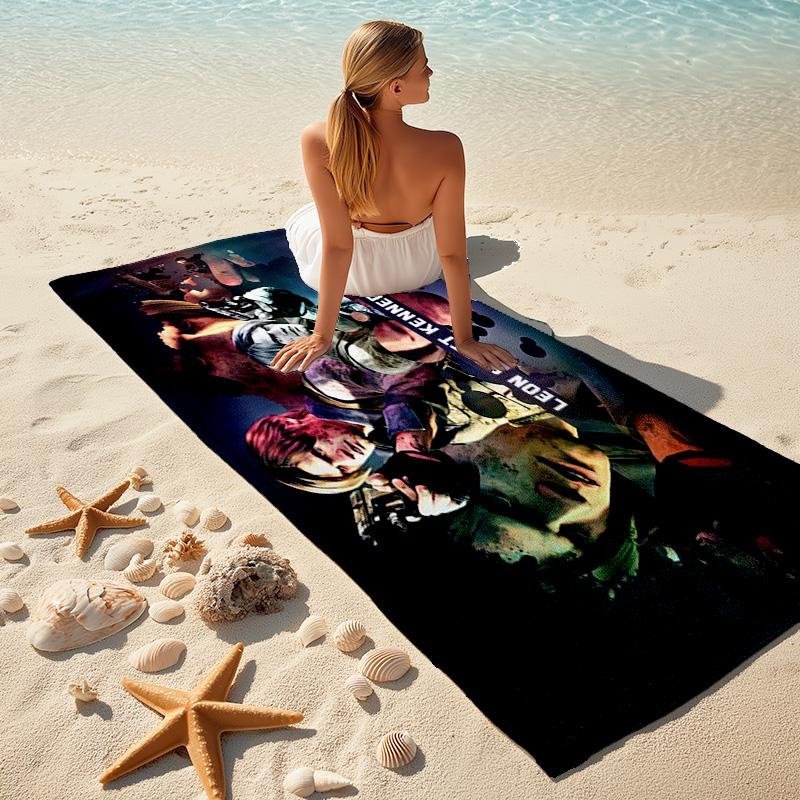 Resident Evil game, Umbrella Corporation, soft beach towel, outdoor camping vacation swimming beach towel, outdoor absorbent bath towel, Q5