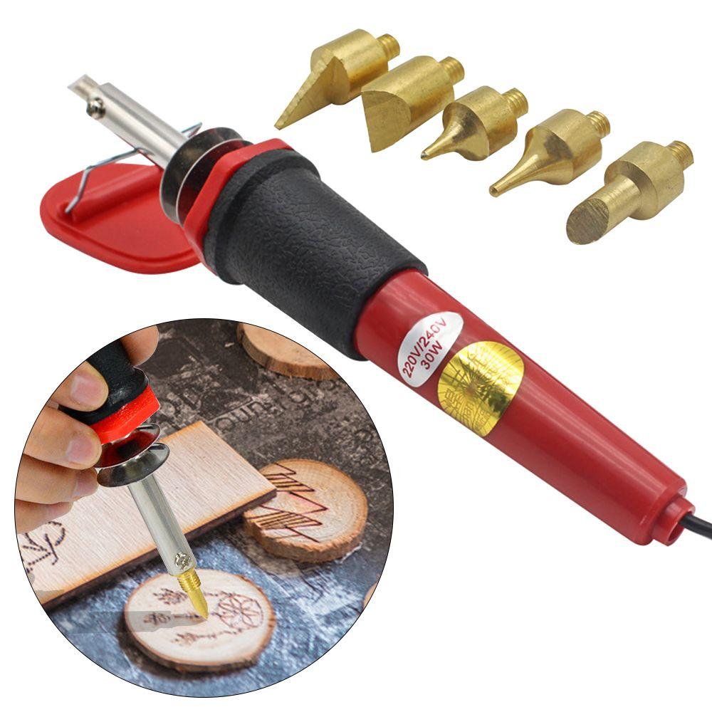 Internal Heat Welding Tips Wood Burning Pen Kit Stencil Pyrography Marking Soldering Iron Head Set