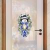 Christmas Warm Winter Welcome Snowman Wreath Stickers Xmas New Year Home Door Wall Window Decoration Decals