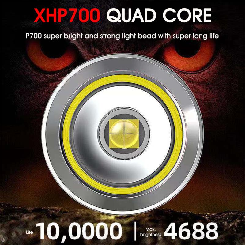 P700 светодиодный мини-фонарик 500000 лм водонепроницаемый USB перезаряжаемый мощный фонарик дальнего действия 1000 м