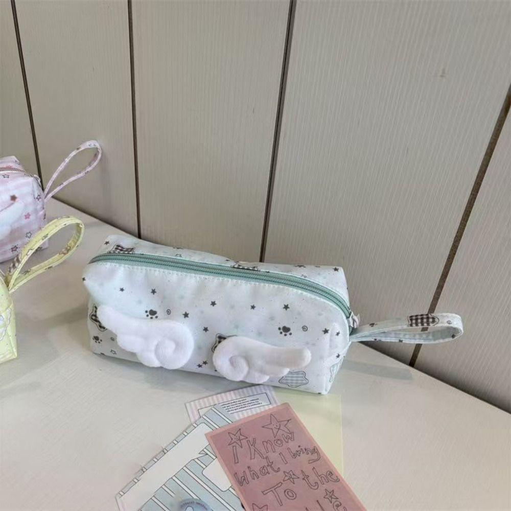 with Handle Pen Bag Large Capacity Cosmetic Bag New Stationery Bag Students Supplies