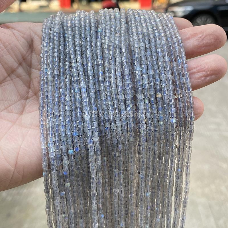 Бусины из натурального камня Лабрадорит 2/4 мм граненые квадратные бусины для изготовления ювелирных изделий своими руками ожерелье браслет аксессуары для ожерелья