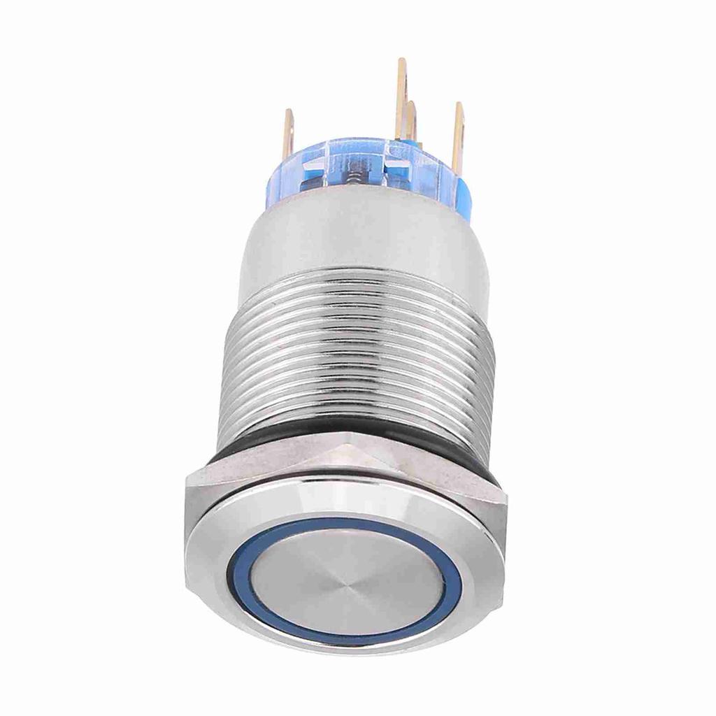 19mm 12-24V Waterproof Stainless Selflocking  ing Push Button   Red LED