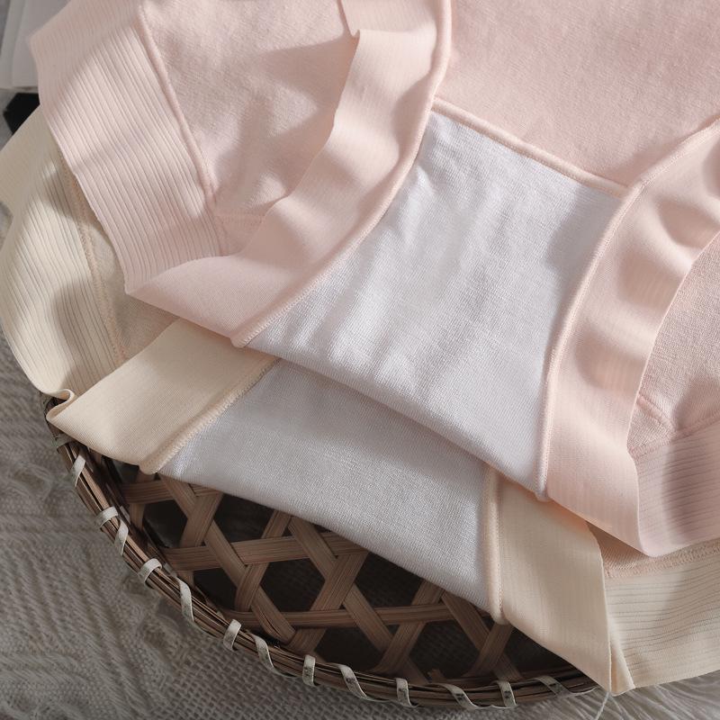 Женские бесшовные трусы с высокой талией — размер L, чистый длинноволокнистый хлопок класса 5А из Синьцзяна, антибактериальный и дышащий.